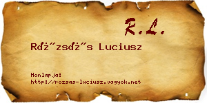Rózsás Luciusz névjegykártya